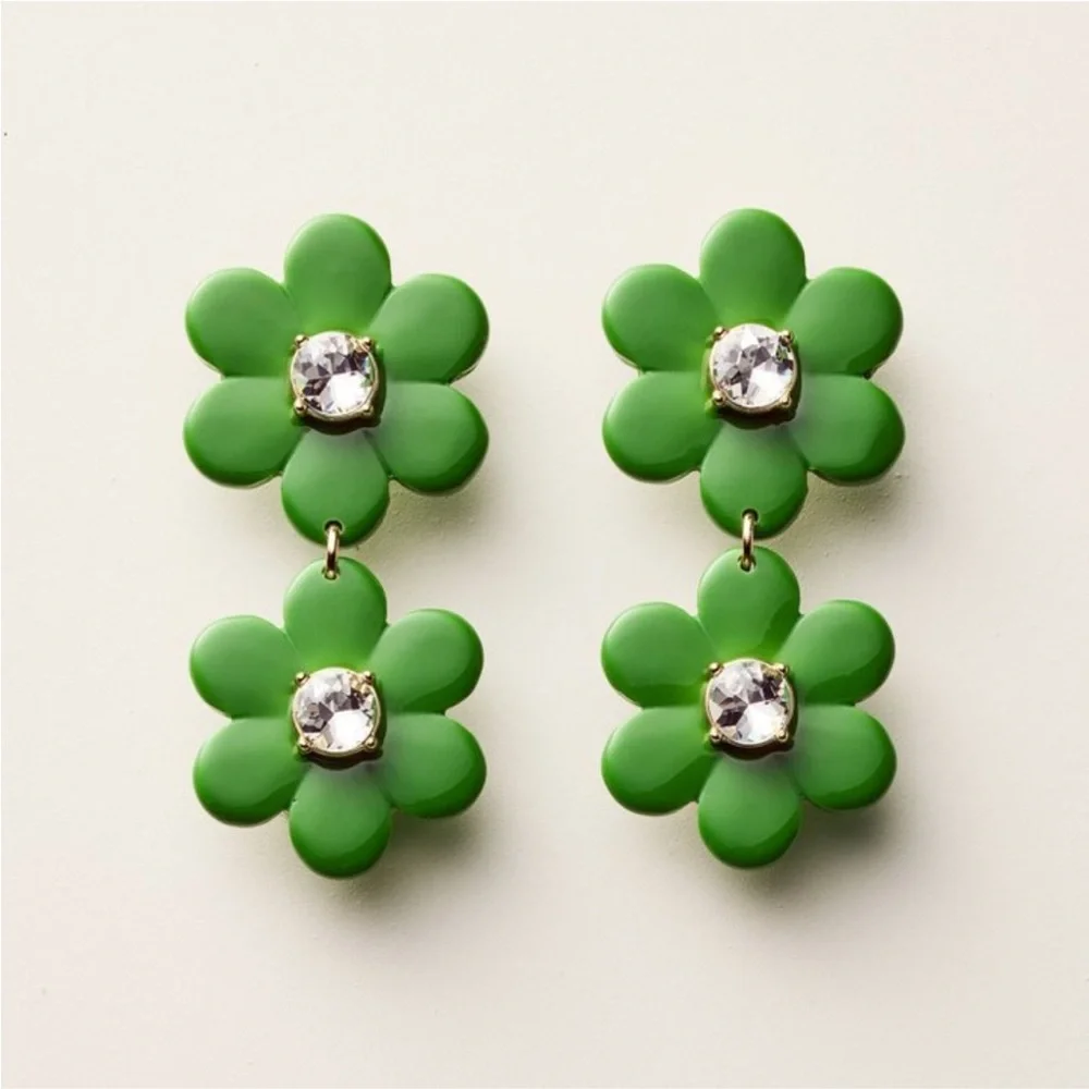 Kate Spade For Target Green Floral  Drop Earrings Kate Spade Green Earrings